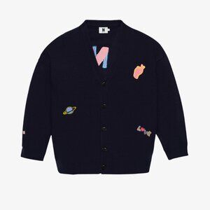 House of BTS DNA Navy Patches Cardigan